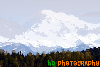 Clouds, Blue Sky & Mt. Rainier painting