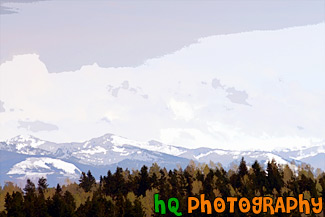 Cascade Foothills & Clouds painting