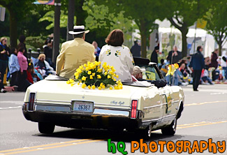 Daffodil Parade Car & Daffodils painting