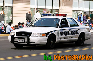 Police Car in Parade painting