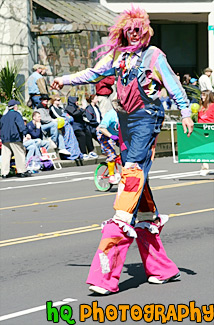 Tall Clown on Stilts painting