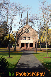 Eastvold Chapel at Distance painting