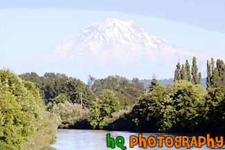 Mt. Rainier & Puyallup River painting