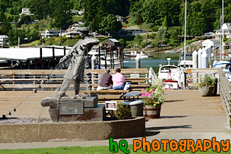 Couple on Dock in Gig Harbor painting