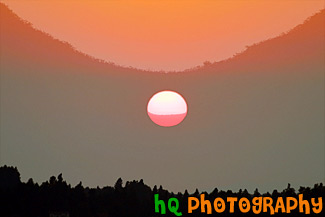 Red Sun During Sunset painting