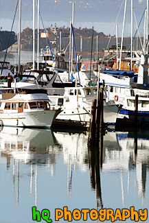 Close Up of Sailboats & Reflection painting