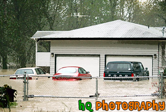 Cars Flooded in River painting