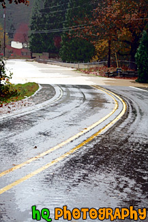 River Flooding Over Road painting