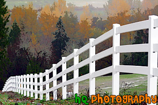 White Fence & Trees painting