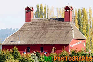 Red Barn & Xmas Decorations painting