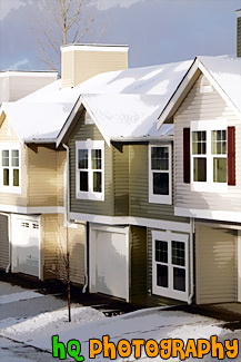 Close up of Townhouses painting