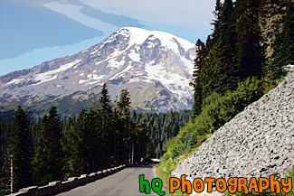 Road Leading to Mt. Rainier painting