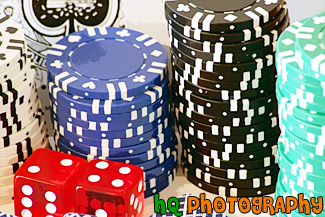 Poker Chips in Stacks painting