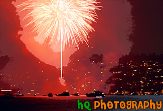 Fireworks Over Water painting