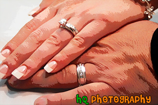 Wedding Rings on Hands painting