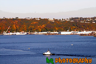 Commencement Bay in Fall painting