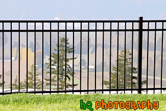 Black Rod Iron Fence painting