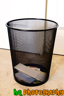 Black Waste Basket painting