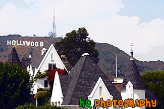 Hollywood Sign & White House painting