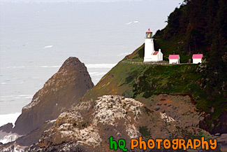 Heceta Head Lighthouse Close Up painting