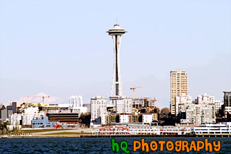 Seattle Space Needle & Olympics painting