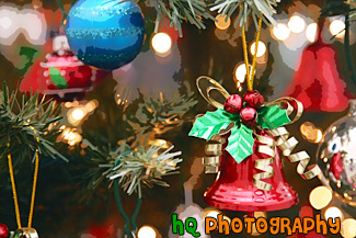 Ornaments on Christmas Tree painting