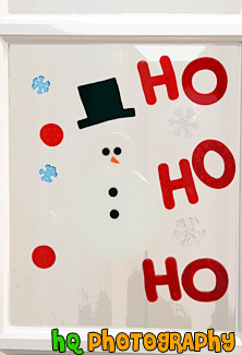 Snowman Decoration on Glass Door painting