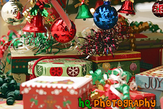 Ornaments & Presents Close Up painting