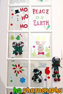 Holiday Decorations on Door painting