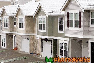 Townhouses in Winter painting