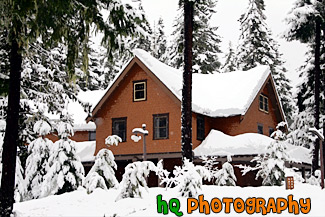 National Park Inn Surrounded by Snow painting