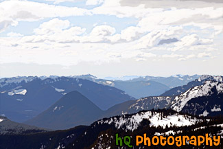 Snow Capped Hills from Paradise painting