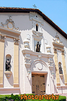 Front of Mission Church at Santa Clara University painting