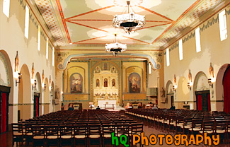 Inside of Mission Santa Clara de Asis painting