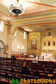 Inside of Catholic Church painting