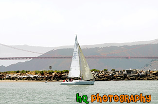 Golden Gate Bridge & Sailboat painting