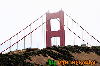 Golden Gate Bridge Tip in Clouds painting