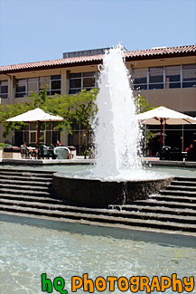 Fountain in front of Benson painting