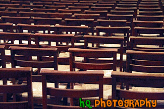 Row of Chairs in Church painting