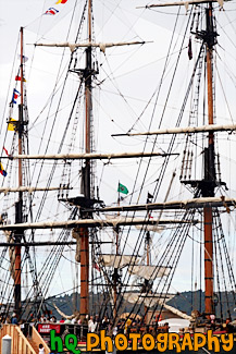 Close up of a Tall Ship painting