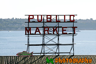 Public Market Sign Up Close painting