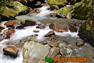 Ladder Creek & Rocks painting