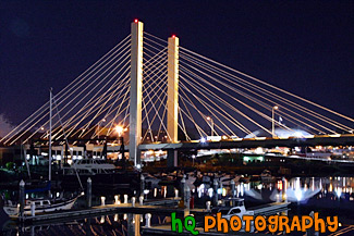 Tacoma Bridge at Night painting