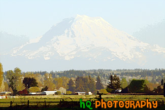 Mt. Rainer & Farmland painting