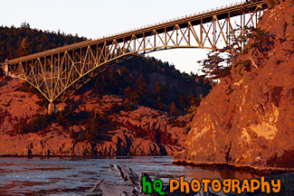 Deception Pass at Sunset painting