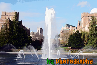 Drumheller Fountain at University of Washington painting