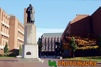 George Washington Statue & Suzzallo Library painting