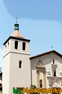 Mission Church & Blue Sky painting