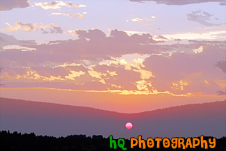 Beautiful Sunset & Red Sun painting