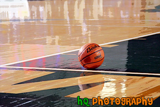 Basketball on Floor painting